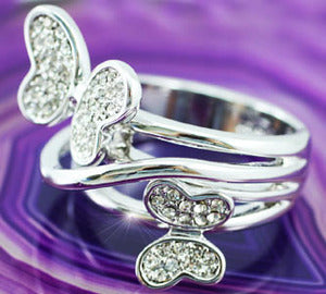 Butterfly Ring use Austrian Crystal XR085-0