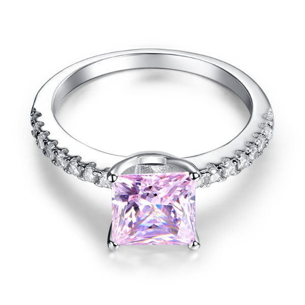 1.5 Ct Fancy Pink Created Diamond 925 Sterling Silver Wedding Ring Promise Anniversary XFR8246-3