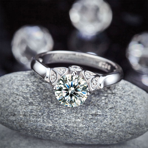 925 Sterling Silver Wedding Promise Anniversary Ring 1.25 Ct Created Diamond Jewelry XFR8259-4