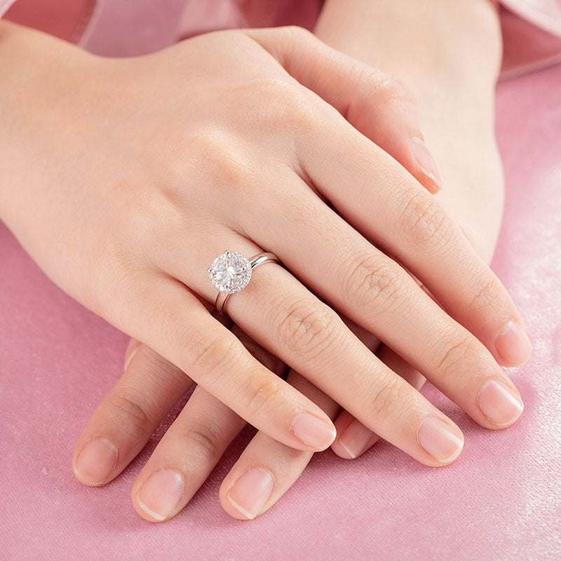 1.5 Carat Moissanite Diamond Ring Halo 925 Sterling Silver MFR8360-3