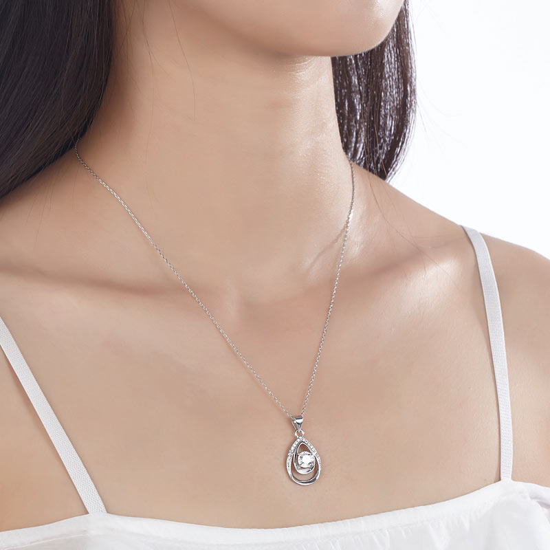 1 Carat Round Cut 925 Sterling Silver Bridesmaid Pendant Necklace Jewelry XFN8026-3