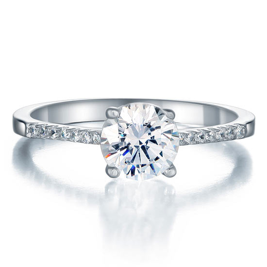 Created Diamond Sterling 925 Silver Engagement Ring XFR8030-2