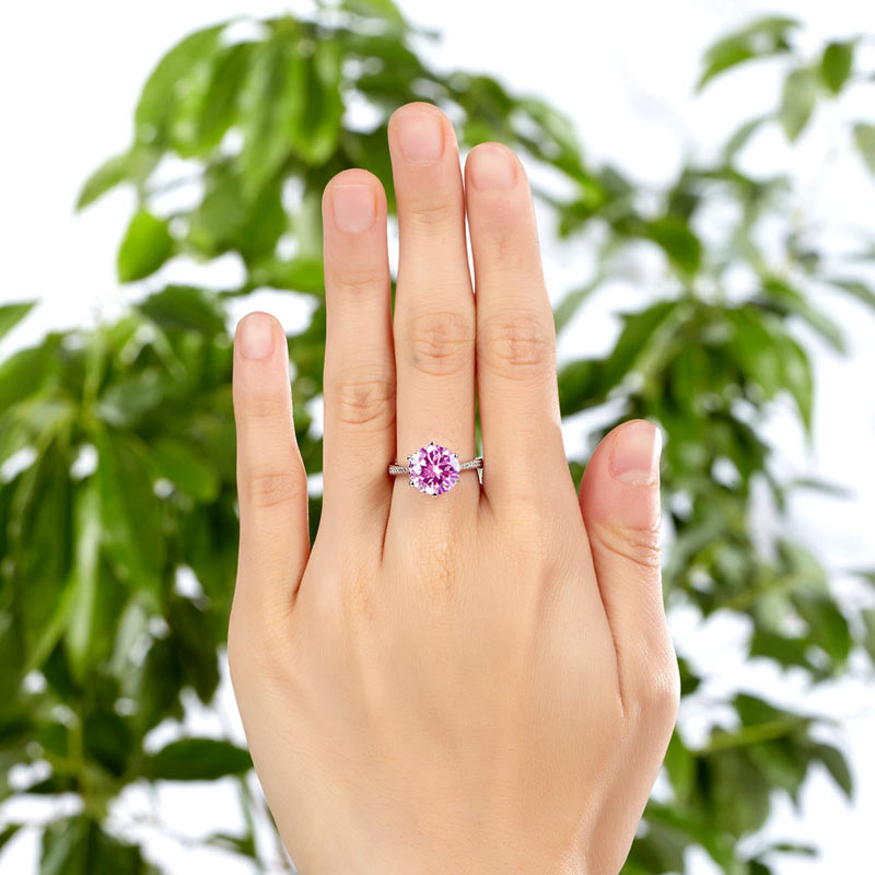 925 Sterling Silver Wedding Engagement Ring 3 Carat Created Diamond Jewelry XFR8210-1