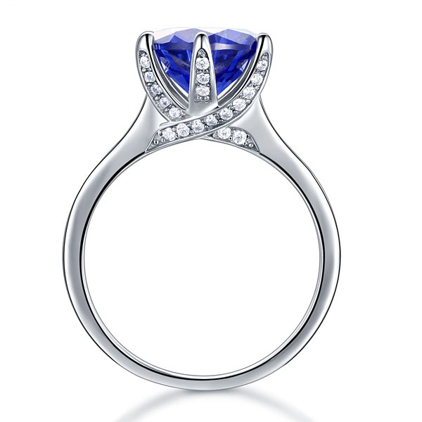 925 Sterling Silver Wedding Engagement Ring 3 Carat Blue Created Diamond Jewelry XFR8211-3