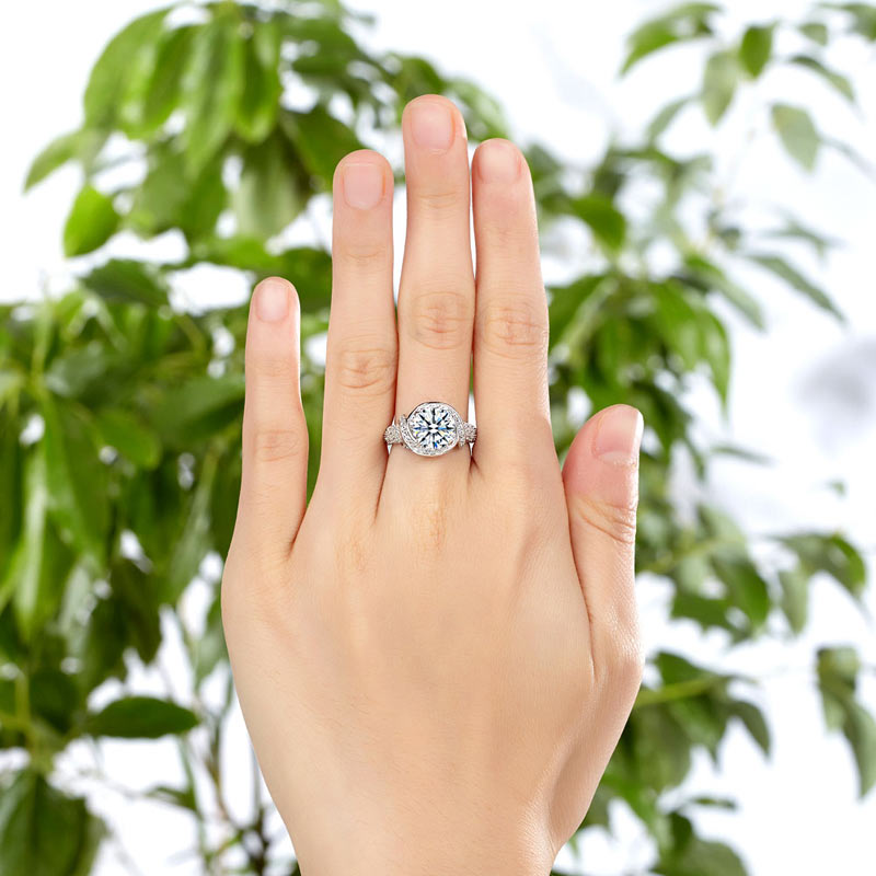 Vintage Style Art Deco 925 Sterling Silver Ring Promise Engagement XFR8238-1