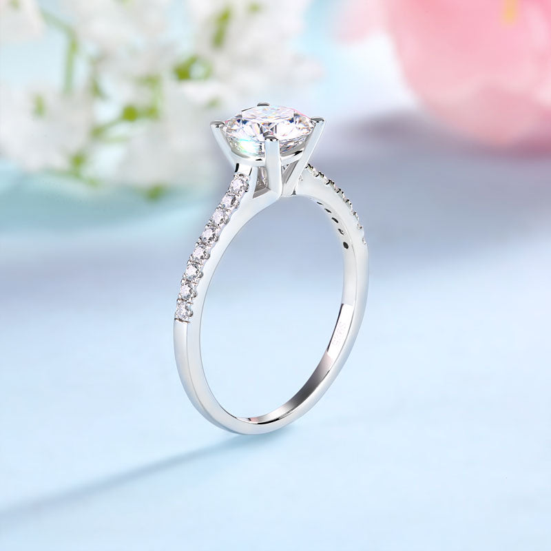 1 Carat Moissanite Diamond Ring Set (1 pcs / 2 pcs) 925 Sterling Silver MFR8361-5