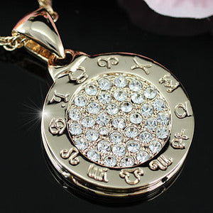 Horoscope Rose Gold Plated Necklace use Swarovski Crystal XN155-0