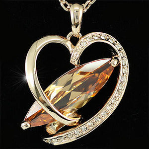 Heart Rose Gold Plated 8 Carat Sapphire Necklace XN159-0