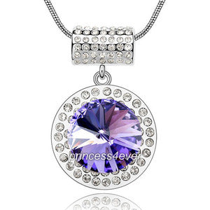7 Carat Purple Pendant Necklace use Austrian Crystal XN413-0