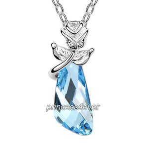 Blue Crystal Flower Pandent Necklace use Austrian Crystal XN416-0