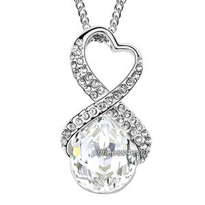 Silver 5 Carat Crystal Pendant Necklace use Swarovski Crystal XN423-0