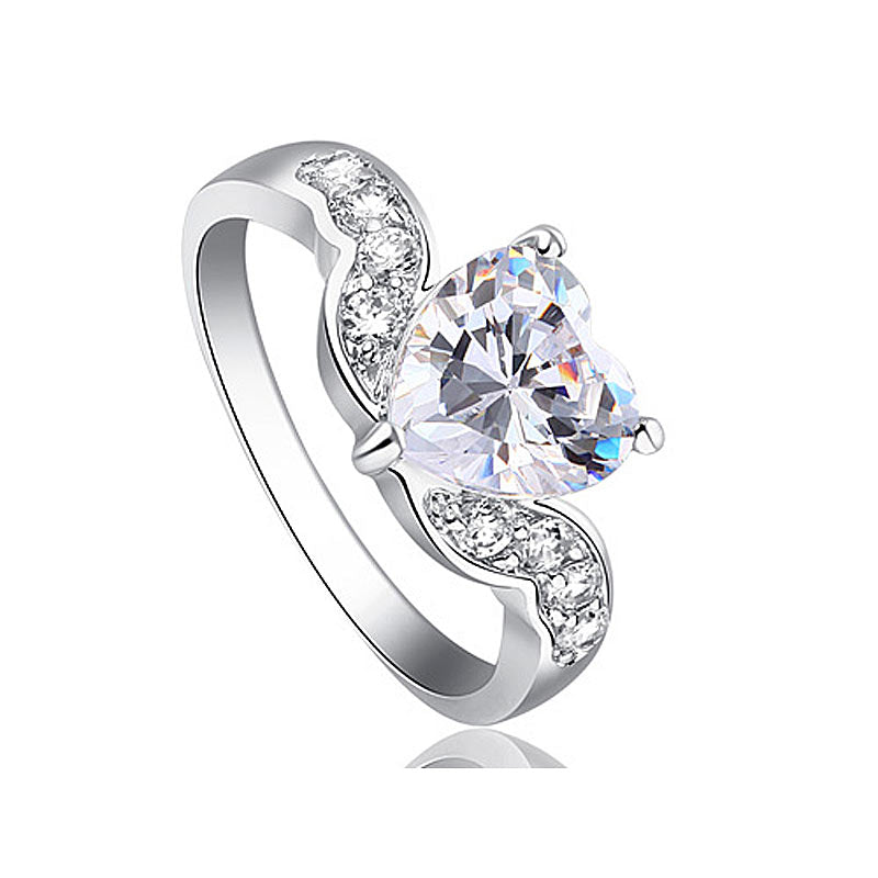 2 Carat Sparkling Heart CZ Created Diamond Ring XR194-0