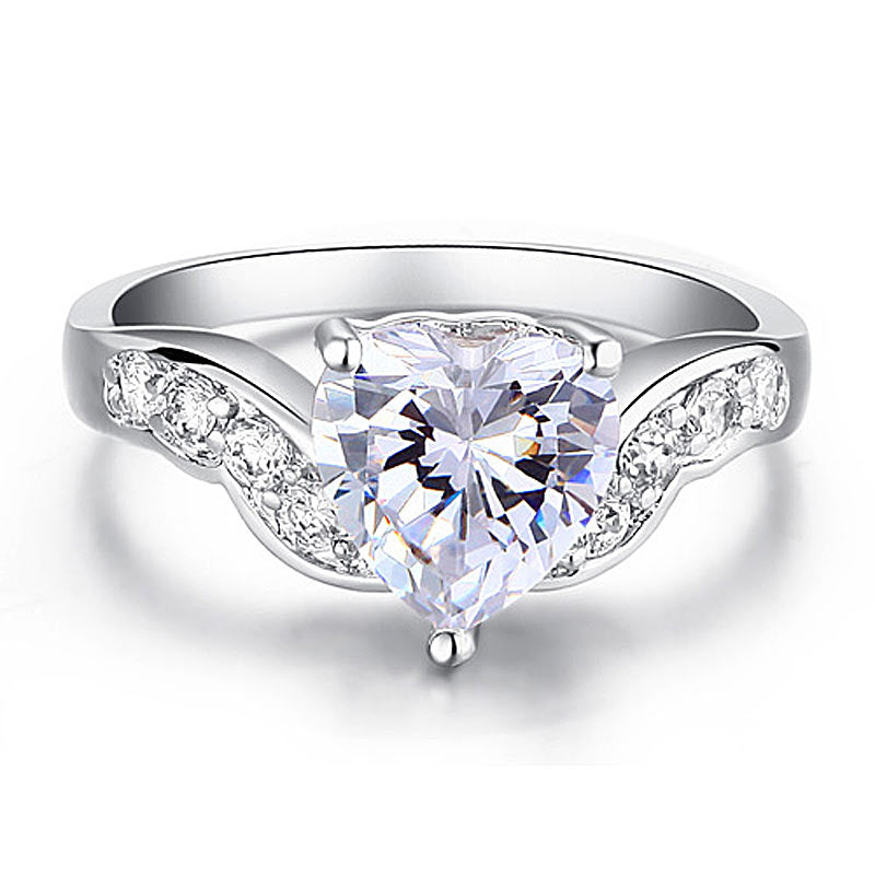 2 Carat Sparkling Heart CZ Created Diamond Ring XR194-1